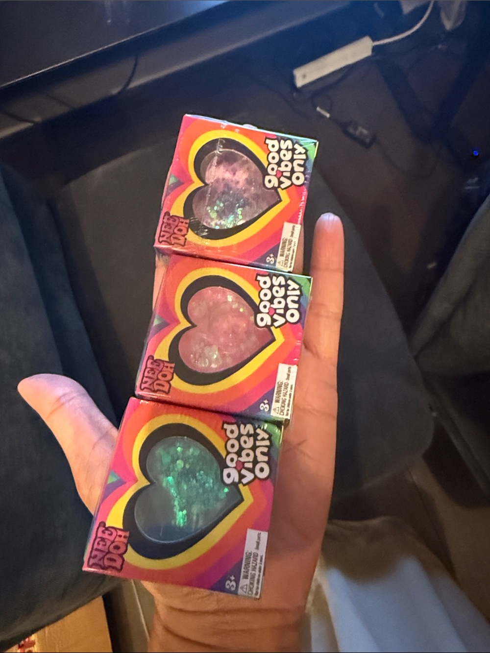 Needoh Set of 3!!!!!! Viral Good Vibes Only Heart Stress Balls - MINI - Picture 5 of 5